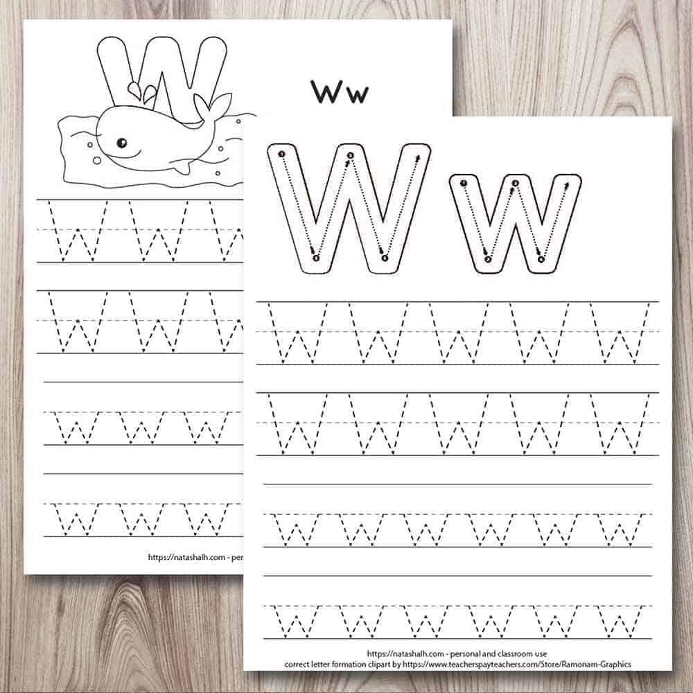 Free Printable Letter W Tracing Worksheets (w is for whale) - The Artisan  Life