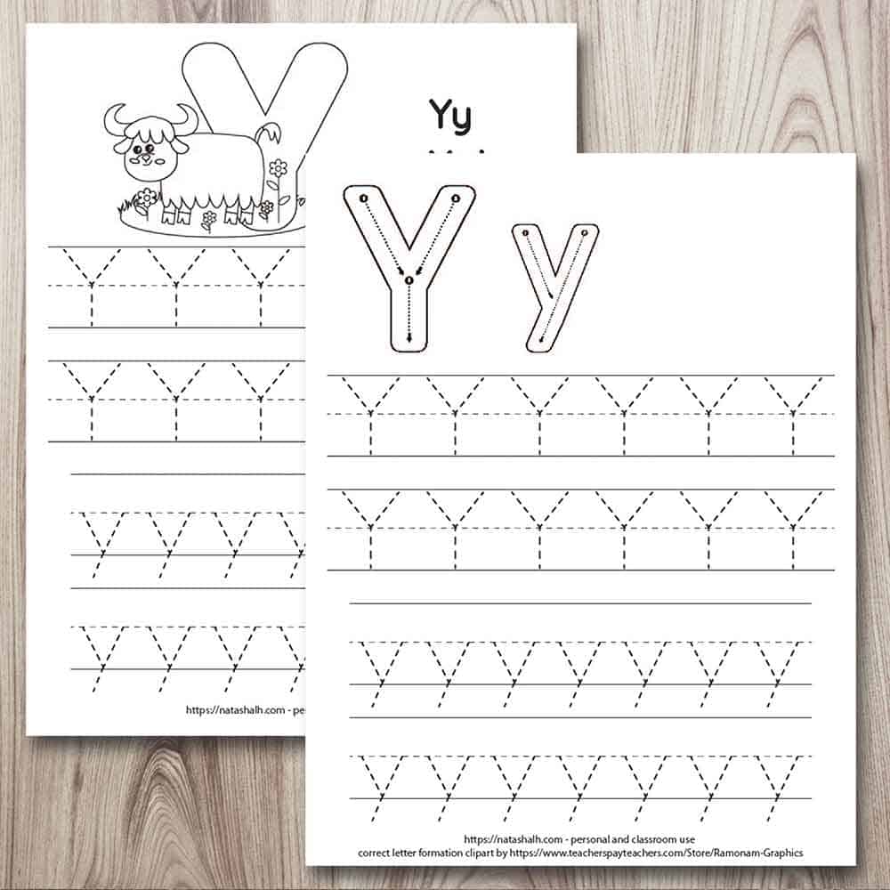 free printable letter y tracing worksheet y is for yak the artisan life