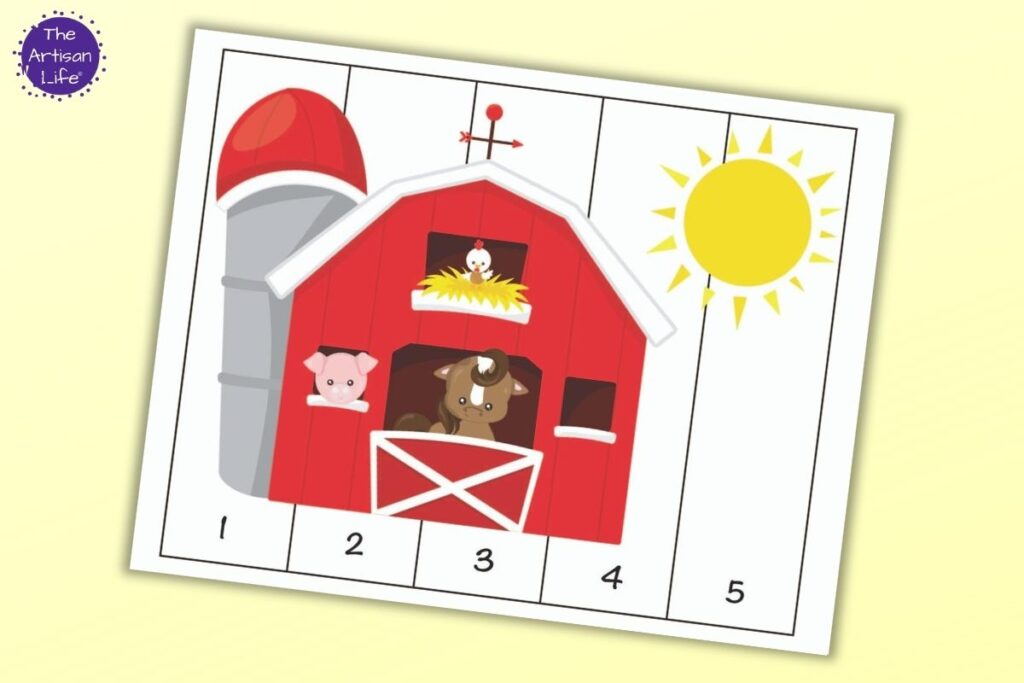 Super Cute Farm Theme Number Order Puzzles For Preschoolers The 