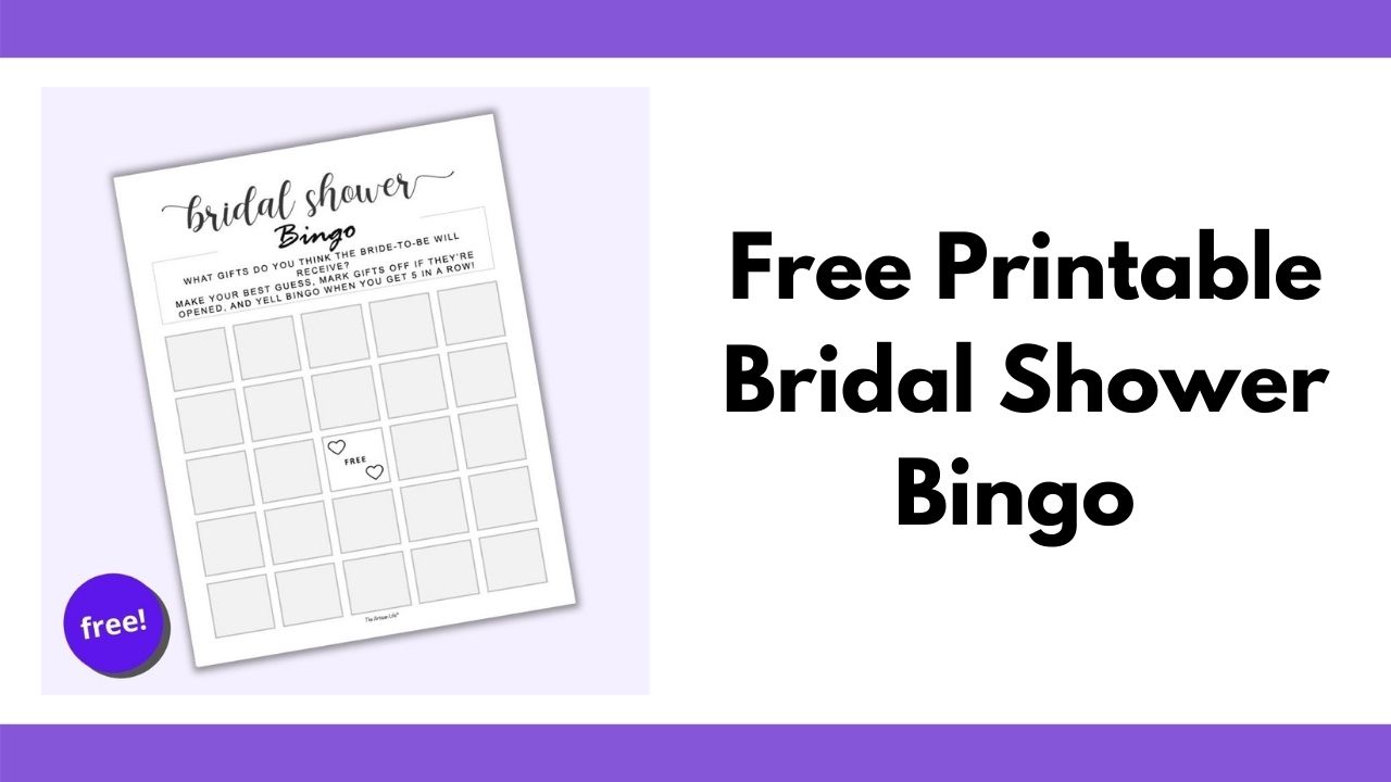 Printable Bridal Shower Bingo - The Artisan Life