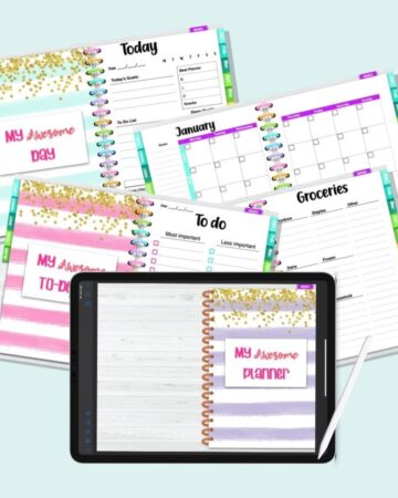 Digital Planner Undated Digital Planner Personal Planner Student Planner Light Mode Digital Planner Tabbed Digital Planner