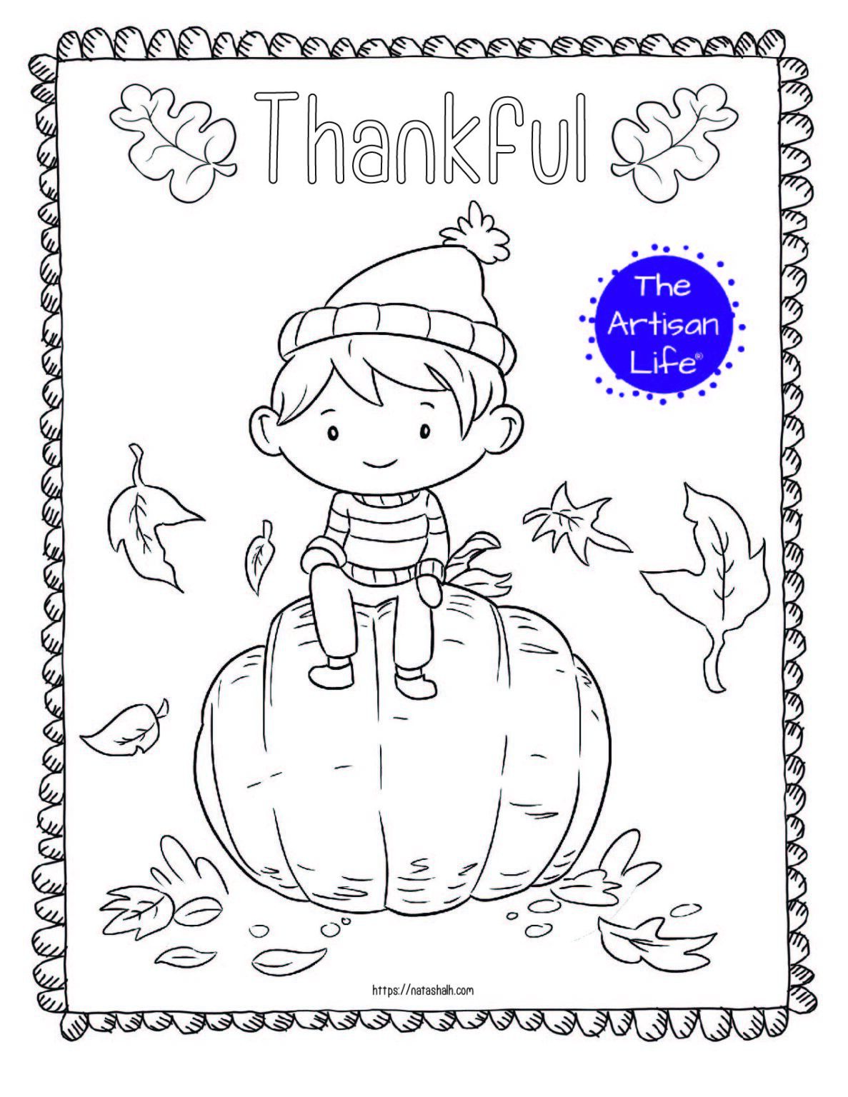 Free Printable Thanksgiving Wall Art Coloring Pages - The Artisan Life