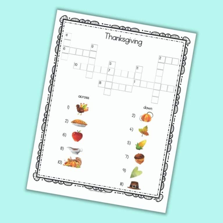 Free Printable Easy Thanksgiving Crossword Puzzle The Artisan Life