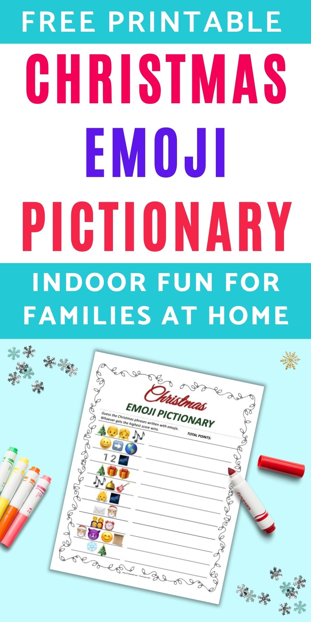 Free Printable Christmas Emoji Pictionary - The Artisan Life