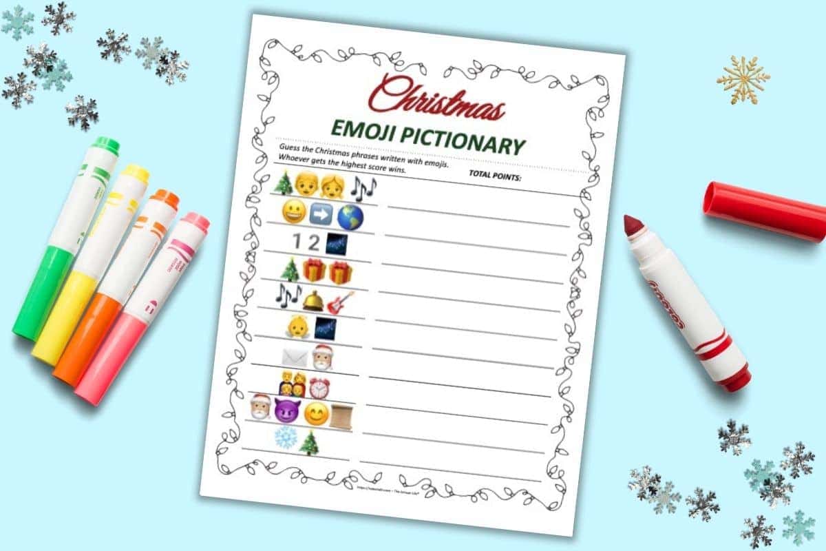 🎄 Christmas Pictionary for Families with FREE Printable Words