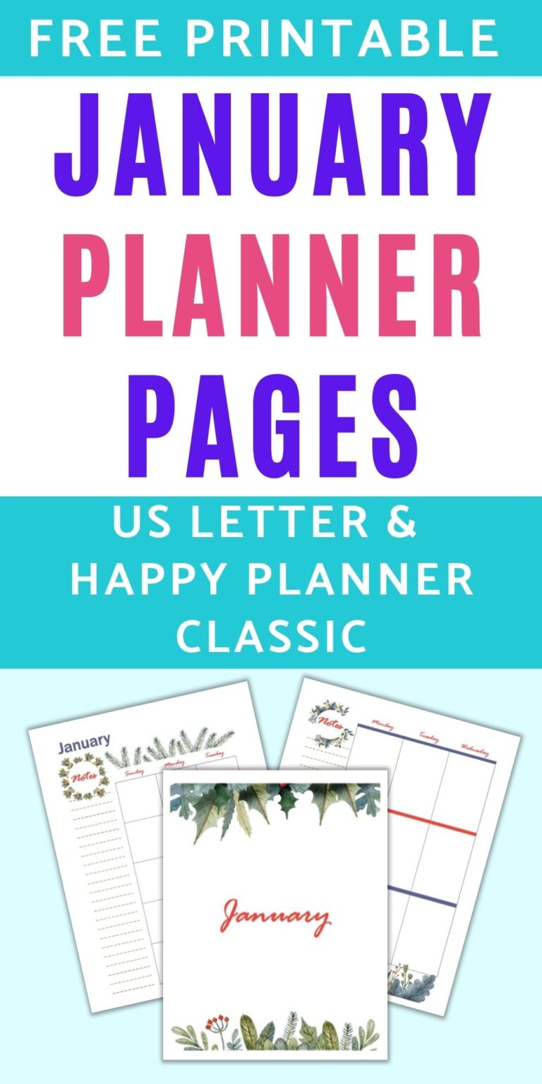 January Planner Printables - The Artisan Life