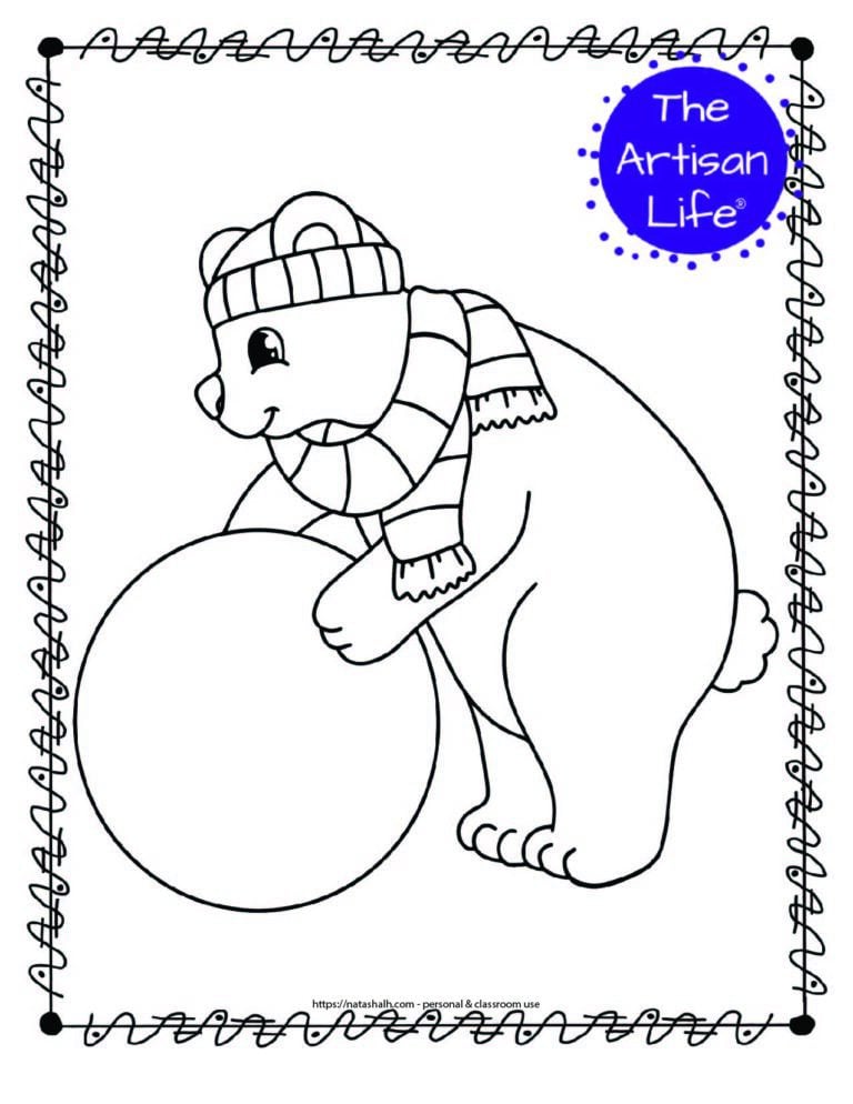 20+ Free Printable Winter Animal Coloring Pages for Kids - The Artisan Life