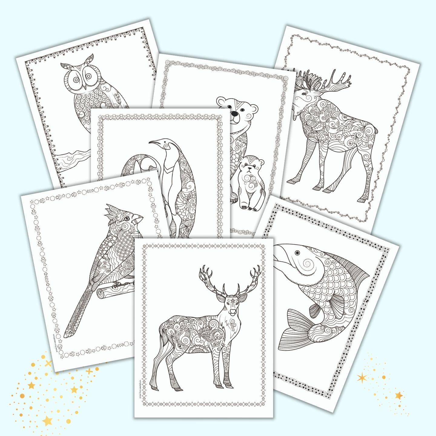 20+ Free Printable Winter Animal Adult Coloring Pages   The ...