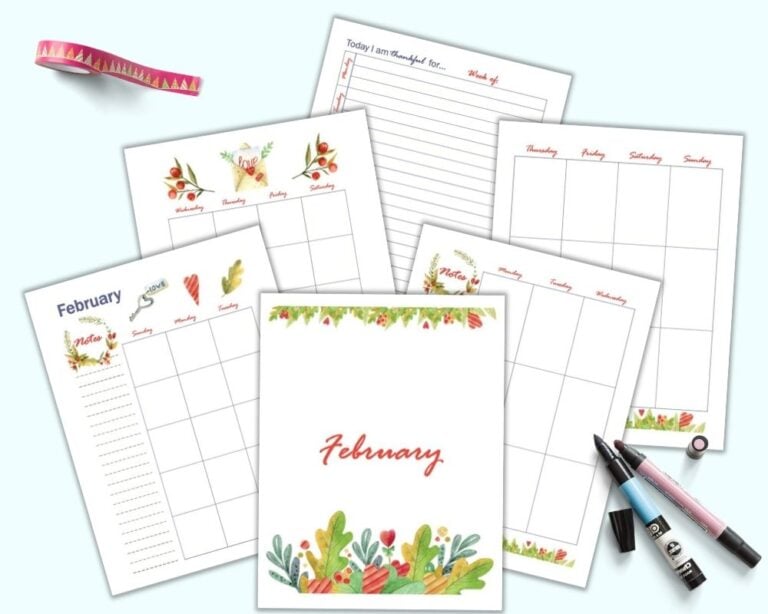 February Planner Printables - US Letter &amp; Happy Planner Classic - The ...