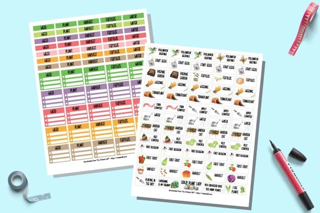 free printable garden planner stickers turn your everyday planner into a garden planner the artisan life