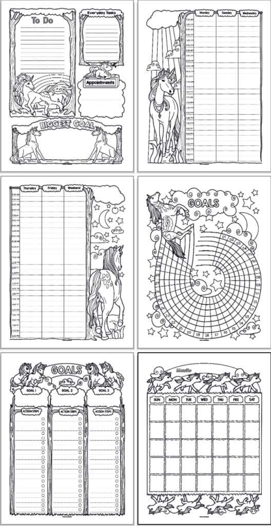 FREE Printable Planner with Coloring Pages for Homeschool