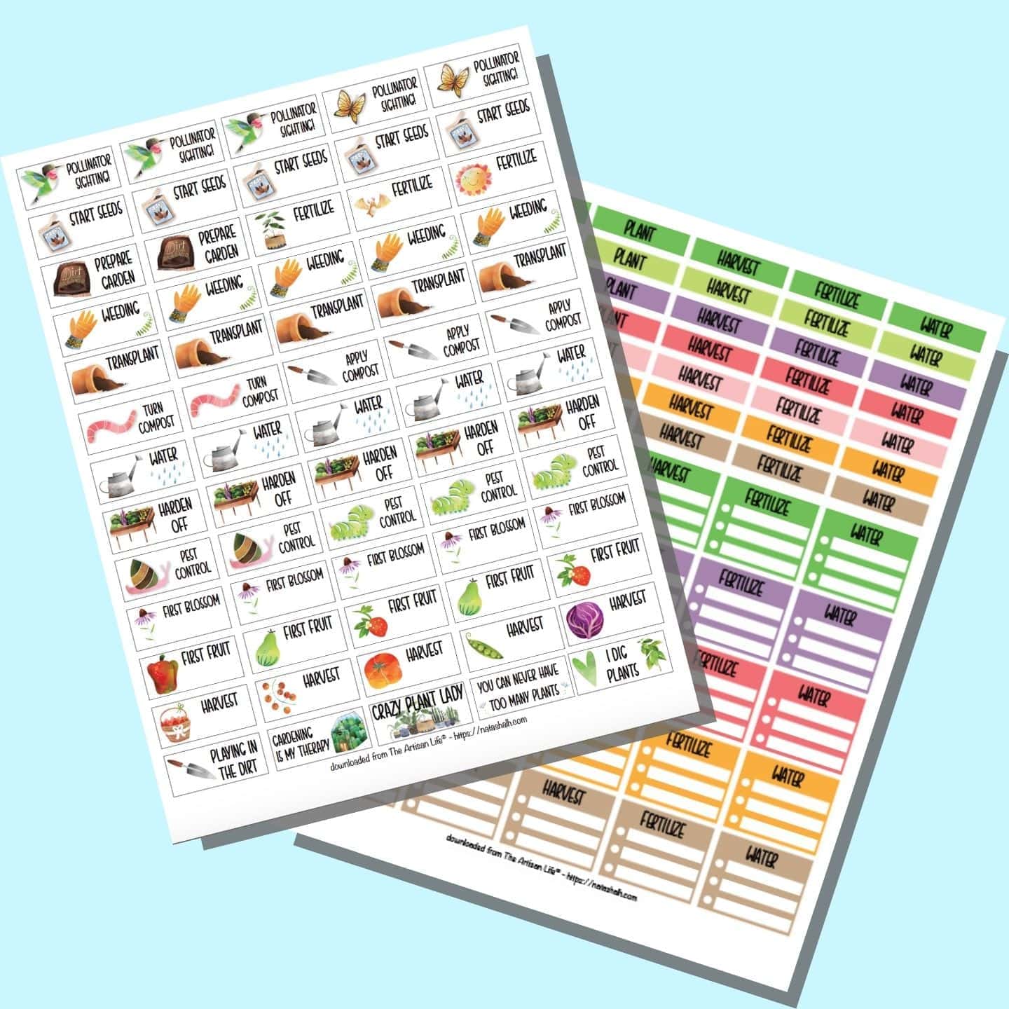 Free Printable Garden Planner Stickers turn Your Everyday Planner Into A Garden Planner The 