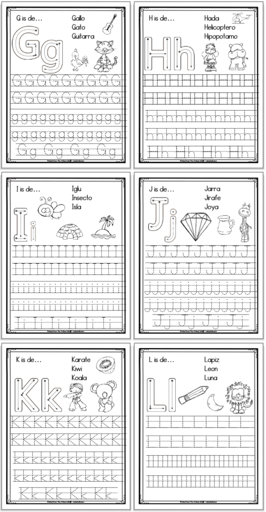 free printable spanish alphabet tracing worksheets the artisan life