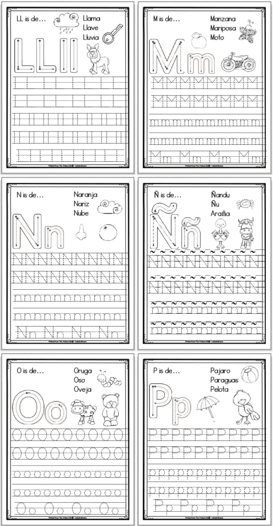 spanish alphabet worksheets for kids