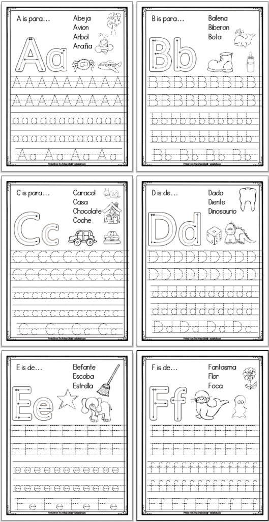 spanish alphabet worksheets for kids