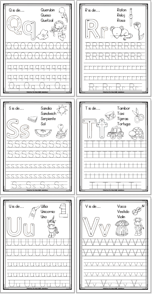 spanish alphabet worksheets for kids