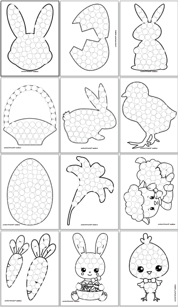 easter dot to dot coloring pages