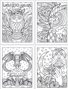 Free Printable Owl Coloring Pages for Adults - The Artisan Life