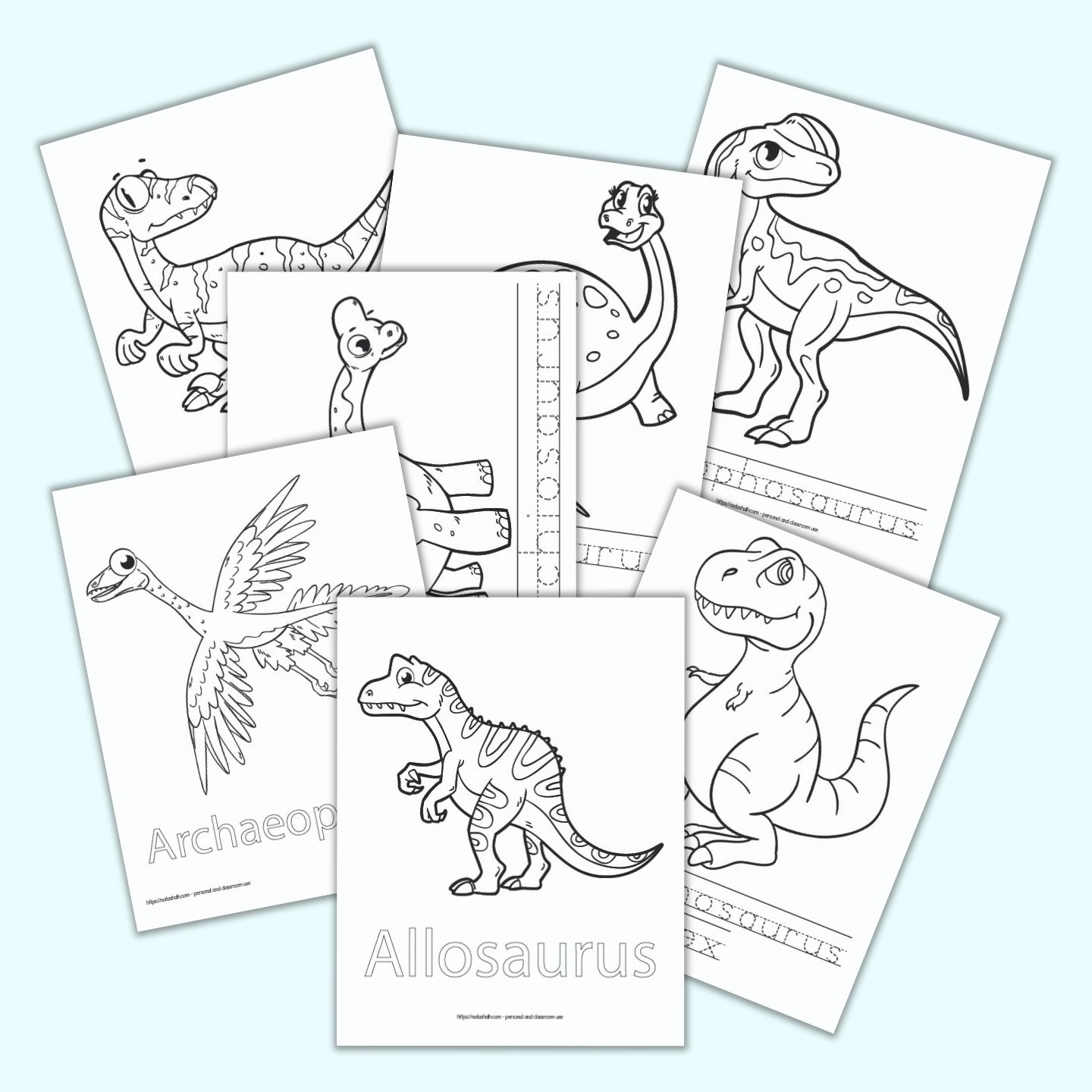 free printable dinosaur coloring pages with names the artisan life