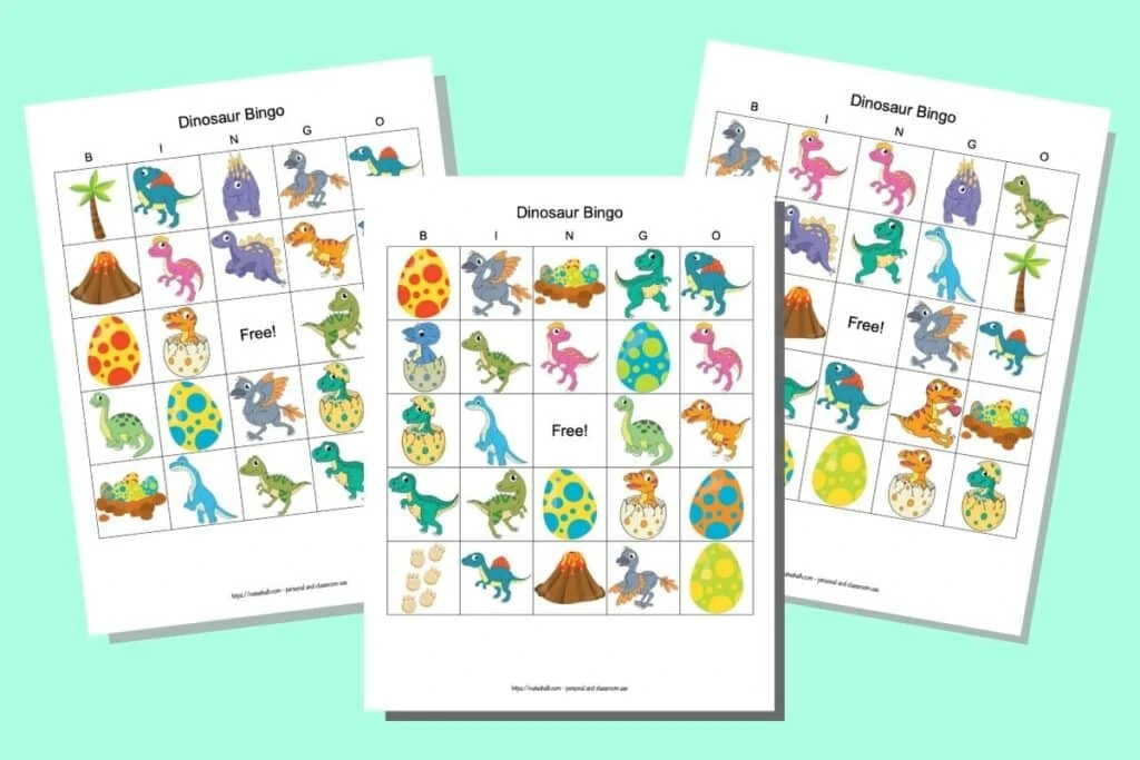 printable dinosaur bingo