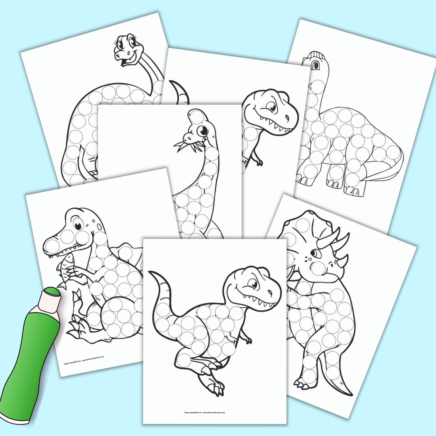 Dino-Dots: Fun and Easy Dot Marker Coloring Pages for Kids