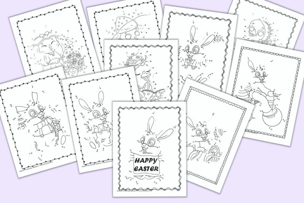 easter dot to dot coloring pages