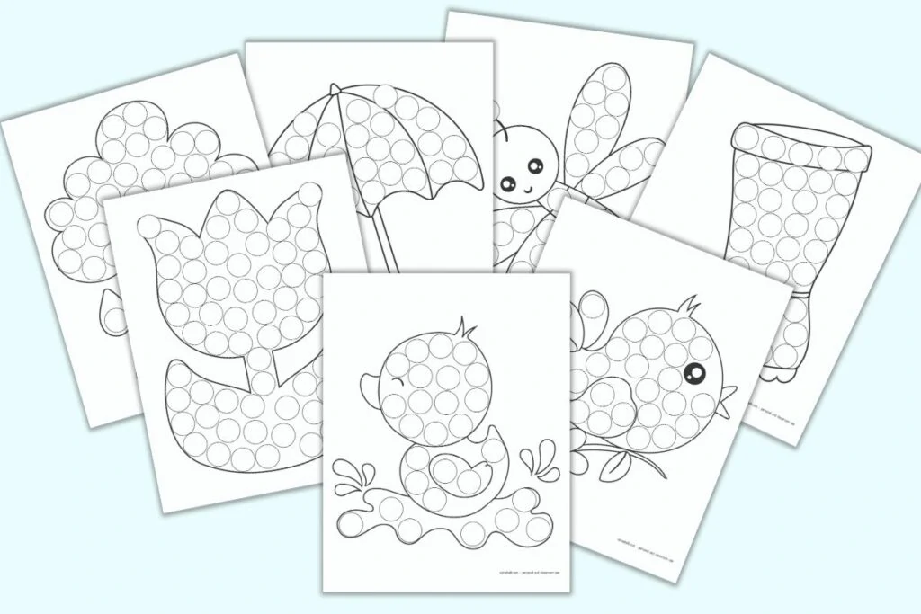 Free Printable Spring Do a Dot Marker Coloring Pages The Artisan Life