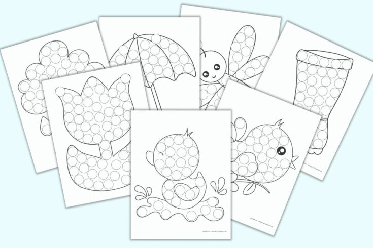 Free Printable Spring Do a Dot Marker Coloring Pages - The Artisan