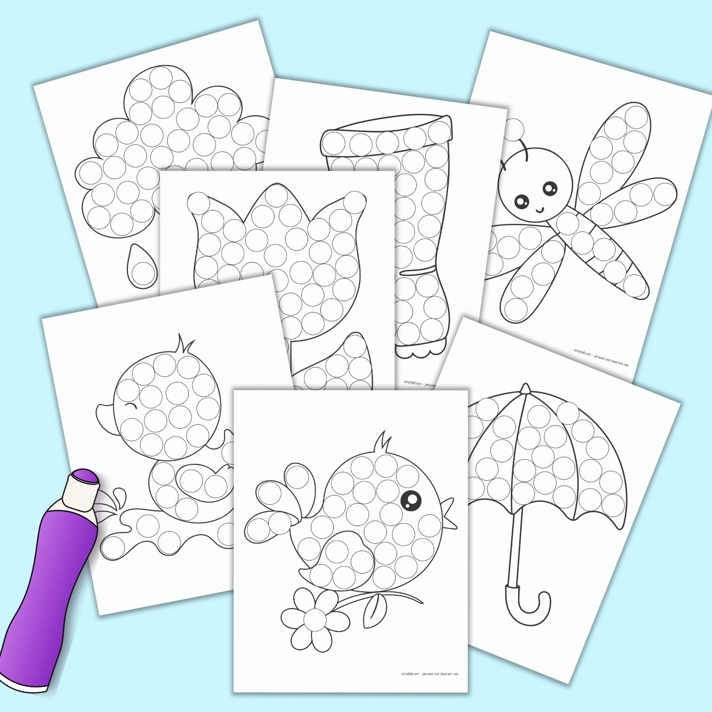 Free Printable Spring Do a Dot Marker Coloring Pages   The Artisan ...