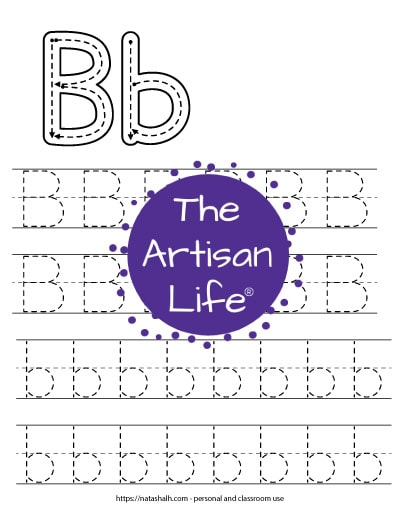 letter b tracing worksheet with correct letter formation