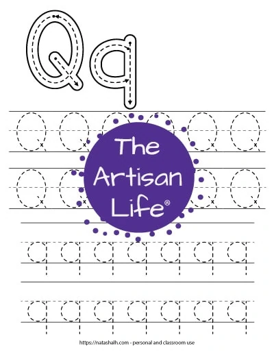 free printable letter q tracing worksheet q is for quetzal the artisan life