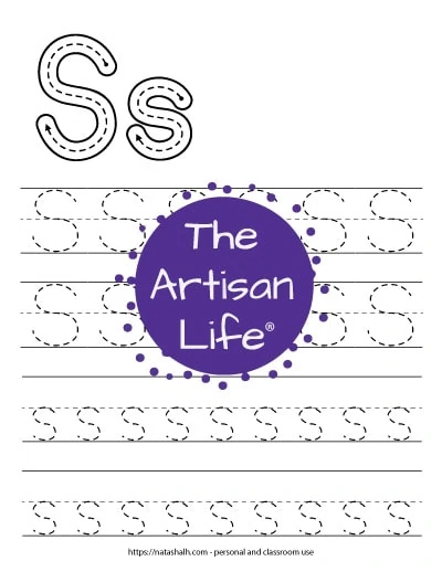 letter s tracing printable