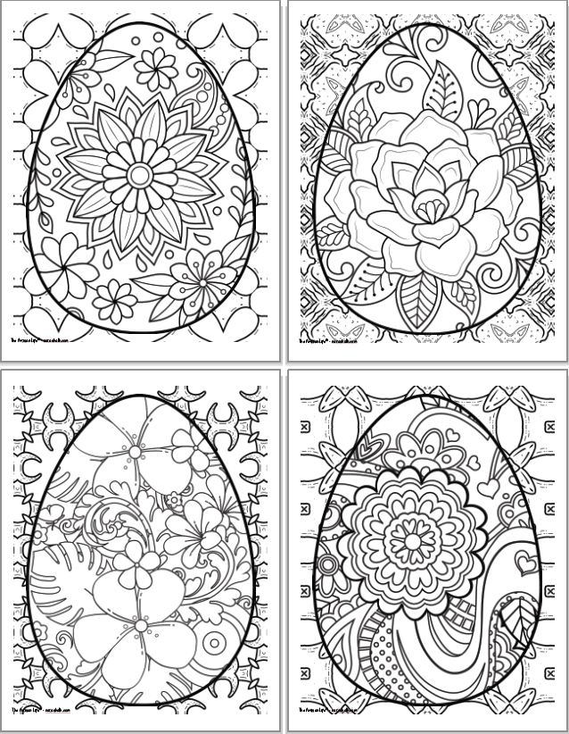 Download Free Printable Easter Egg Coloring Pages For Adults The Artisan Life