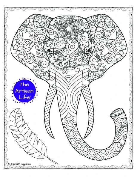 relaxing coloring pages elephant i love