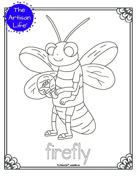 realistic firefly coloring pages