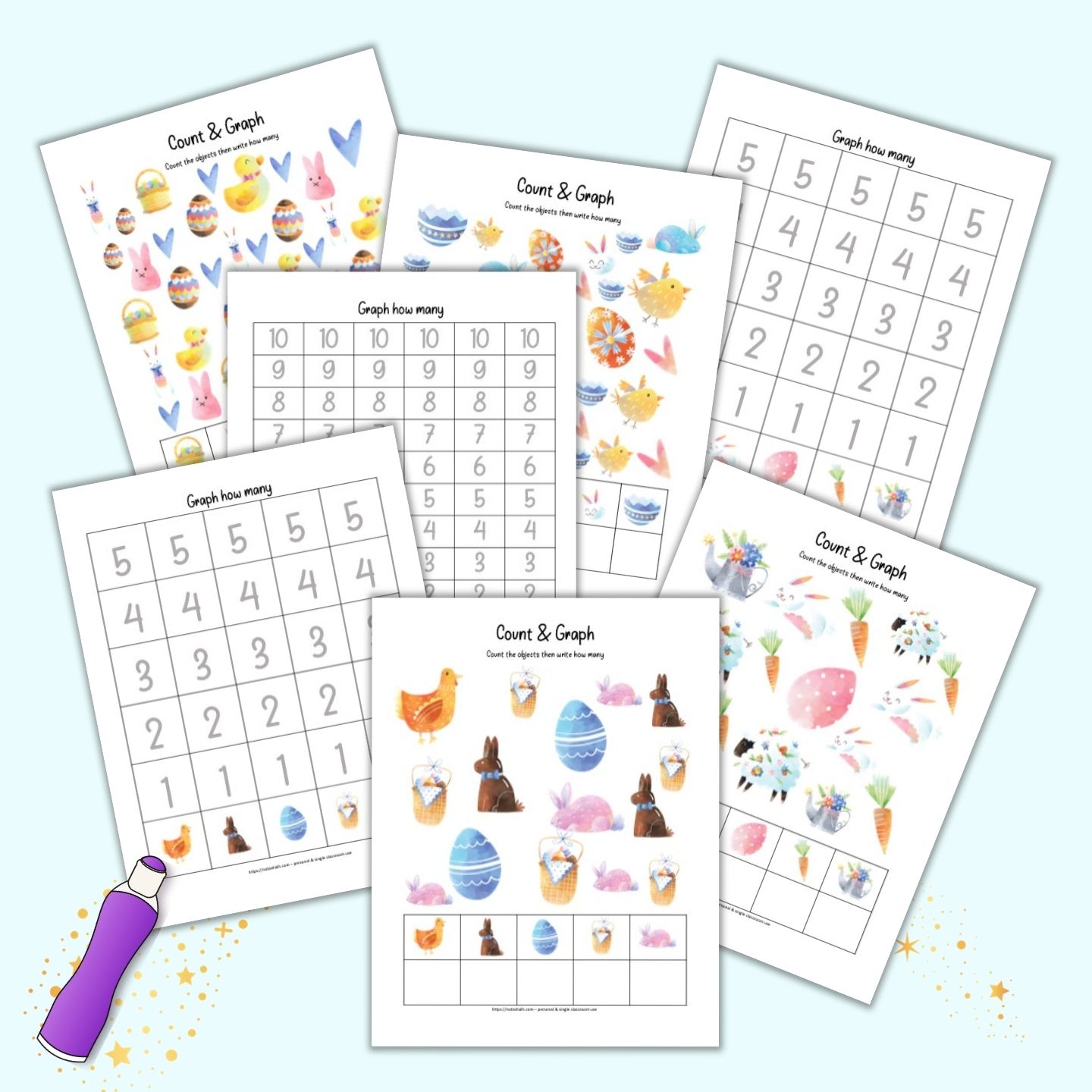 Free Printable Easter Count and Graph Worksheets a no prep ...