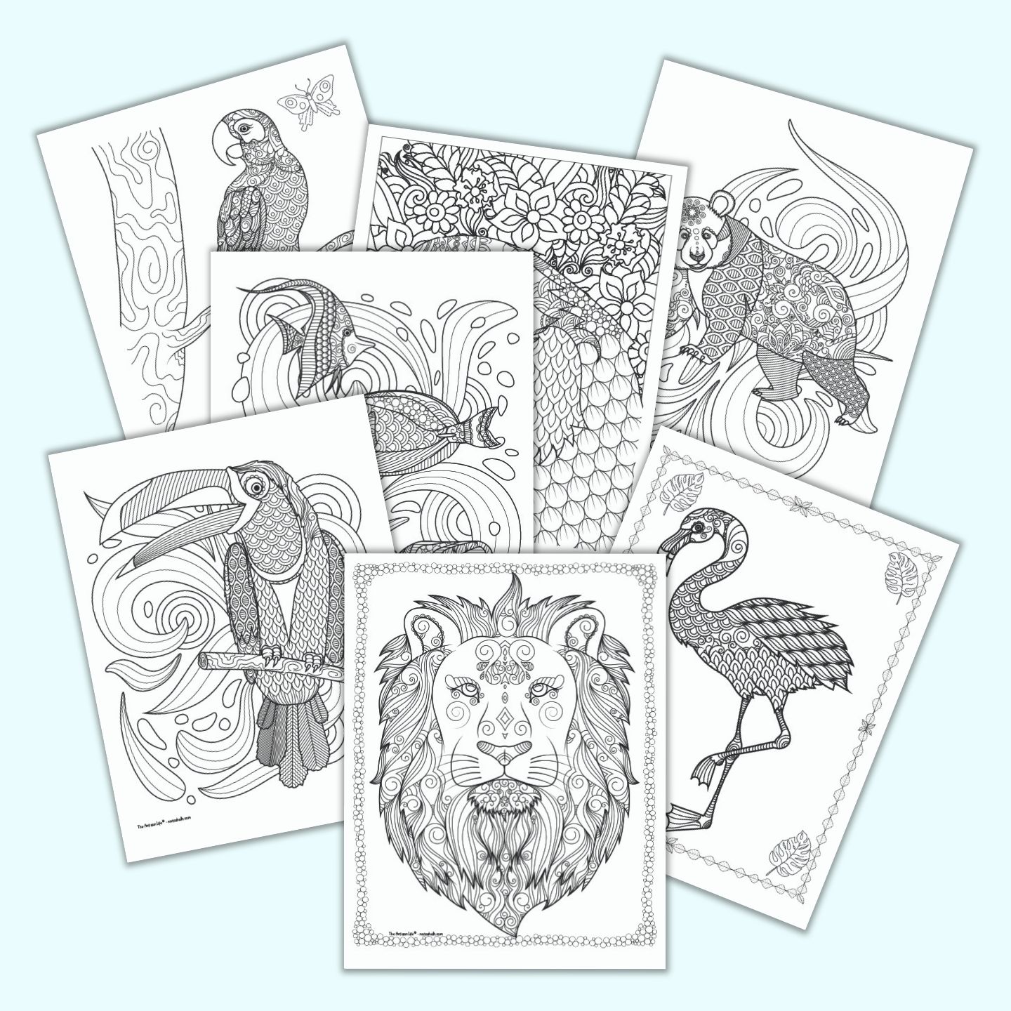 21 Free Animal Coloring Pages for Adults - The Artisan Life