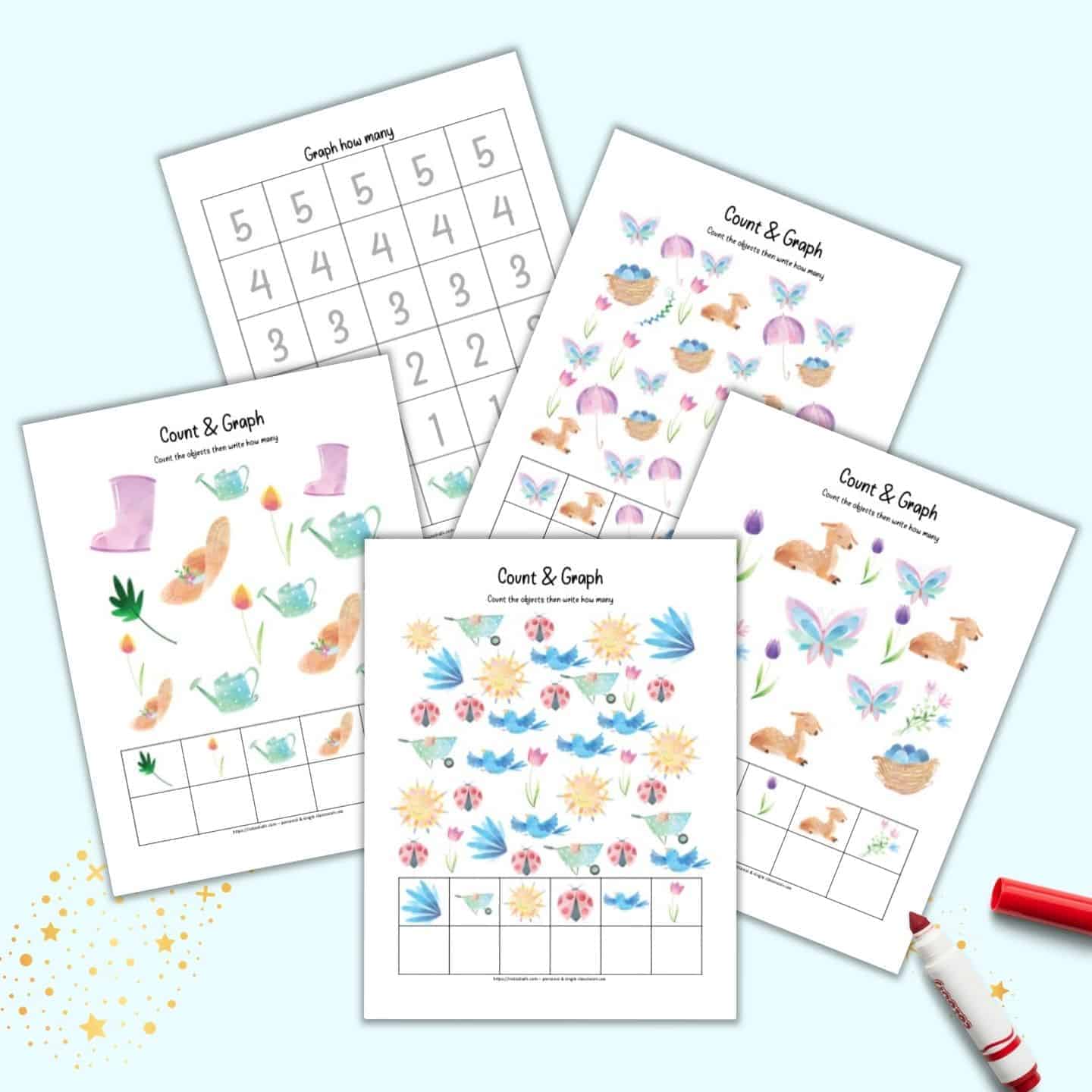 Free Printable Spring I Spy Count & Graph Worksheets   The Artisan ...