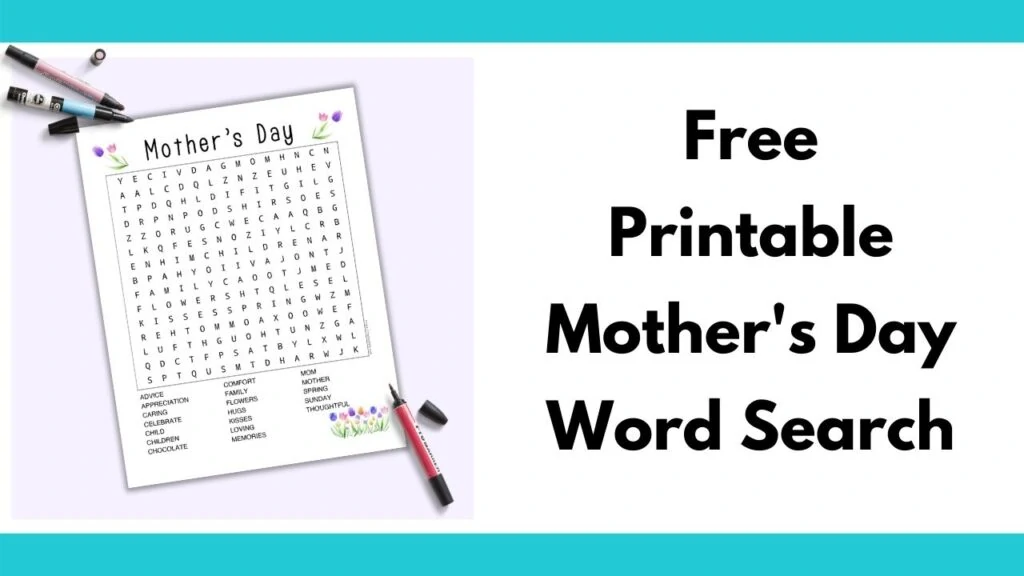 Mother's Day Card San Francisco SF Giants Word Search 