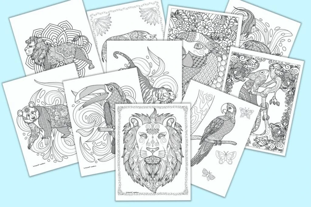 21 free animal coloring pages for adults the artisan life