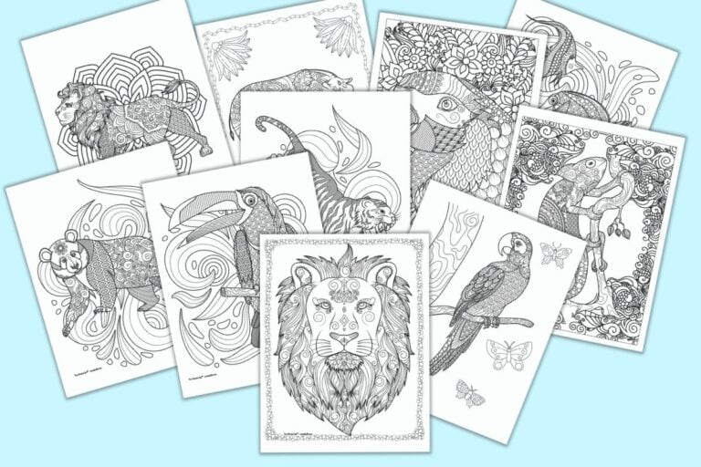 21 Free Animal Coloring Pages for Adults - The Artisan Life
