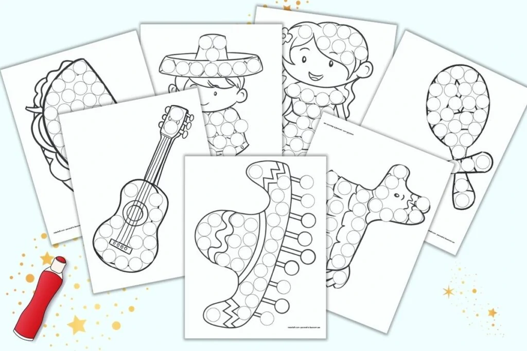 Free Printable Cinco de Mayo Dab a Dot Pages The Artisan Life