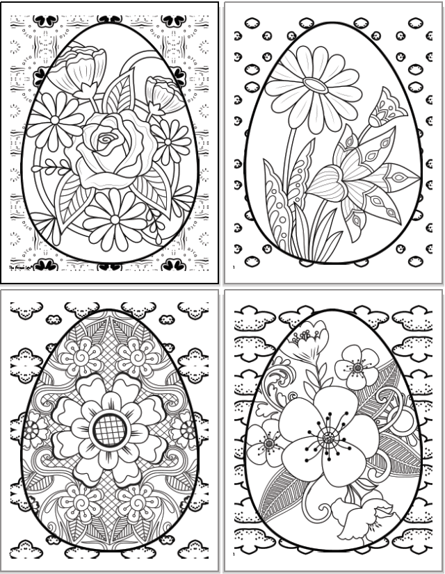 Free Printable Easter Egg Coloring Pages For Adults The Artisan Life