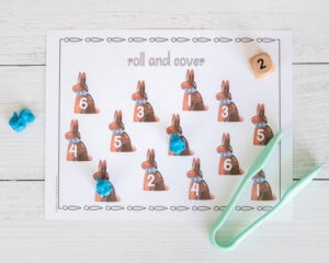 Free Printable Easter Roll and Cover (no-prep preschool math activity ...