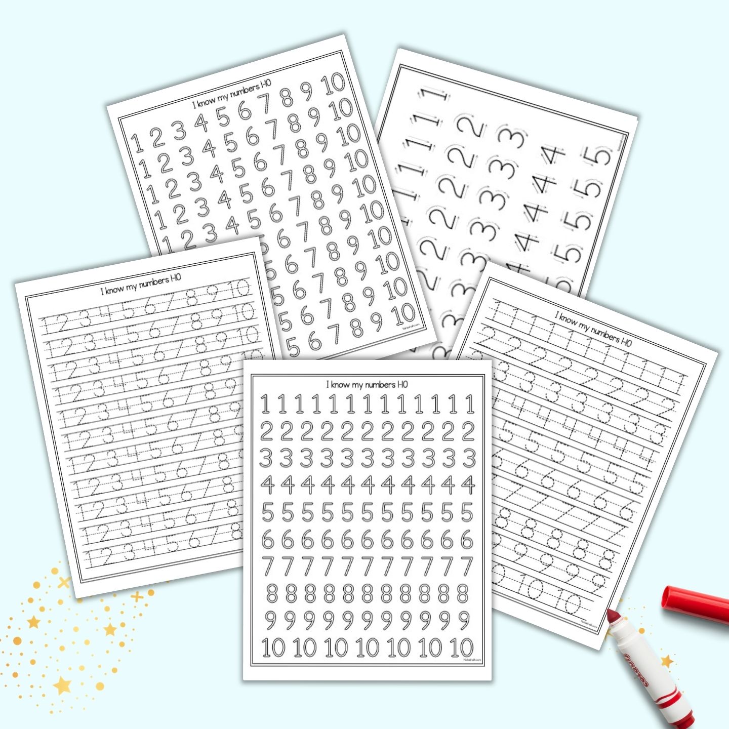 free printable number tracing 1 10 worksheets the artisan life