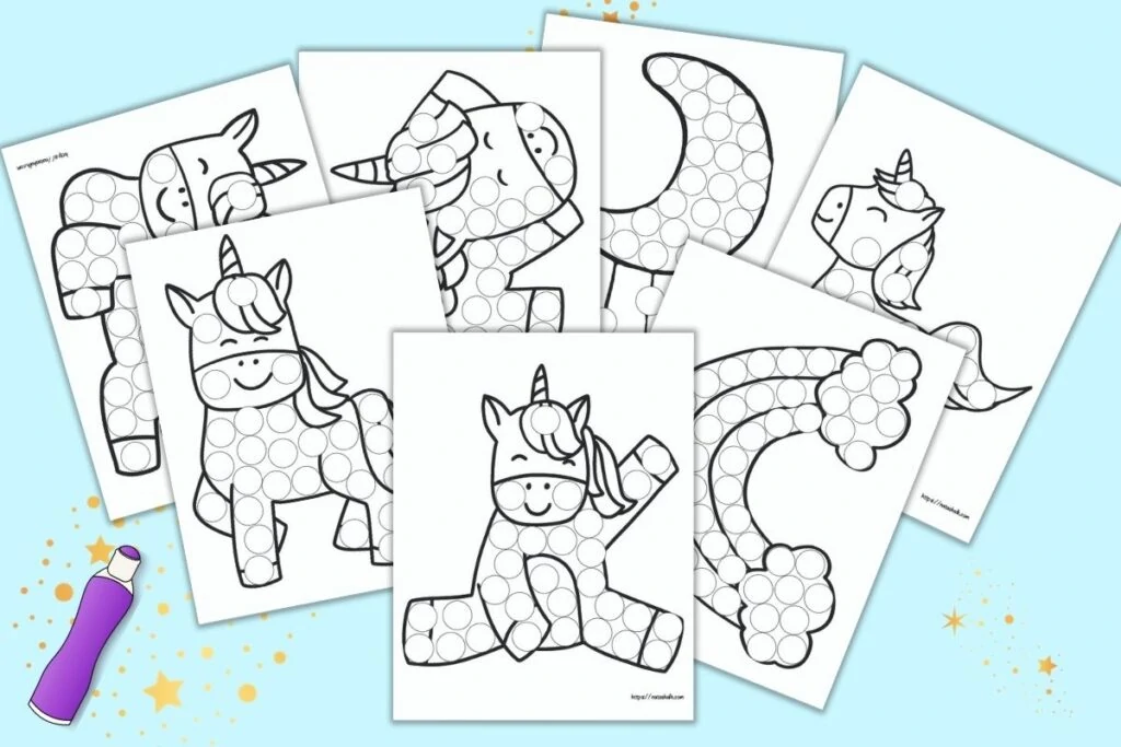 Free Printable Unicorn Do A Dot Pages No Prep Fun For Toddlers Preschoolers The Artisan Life