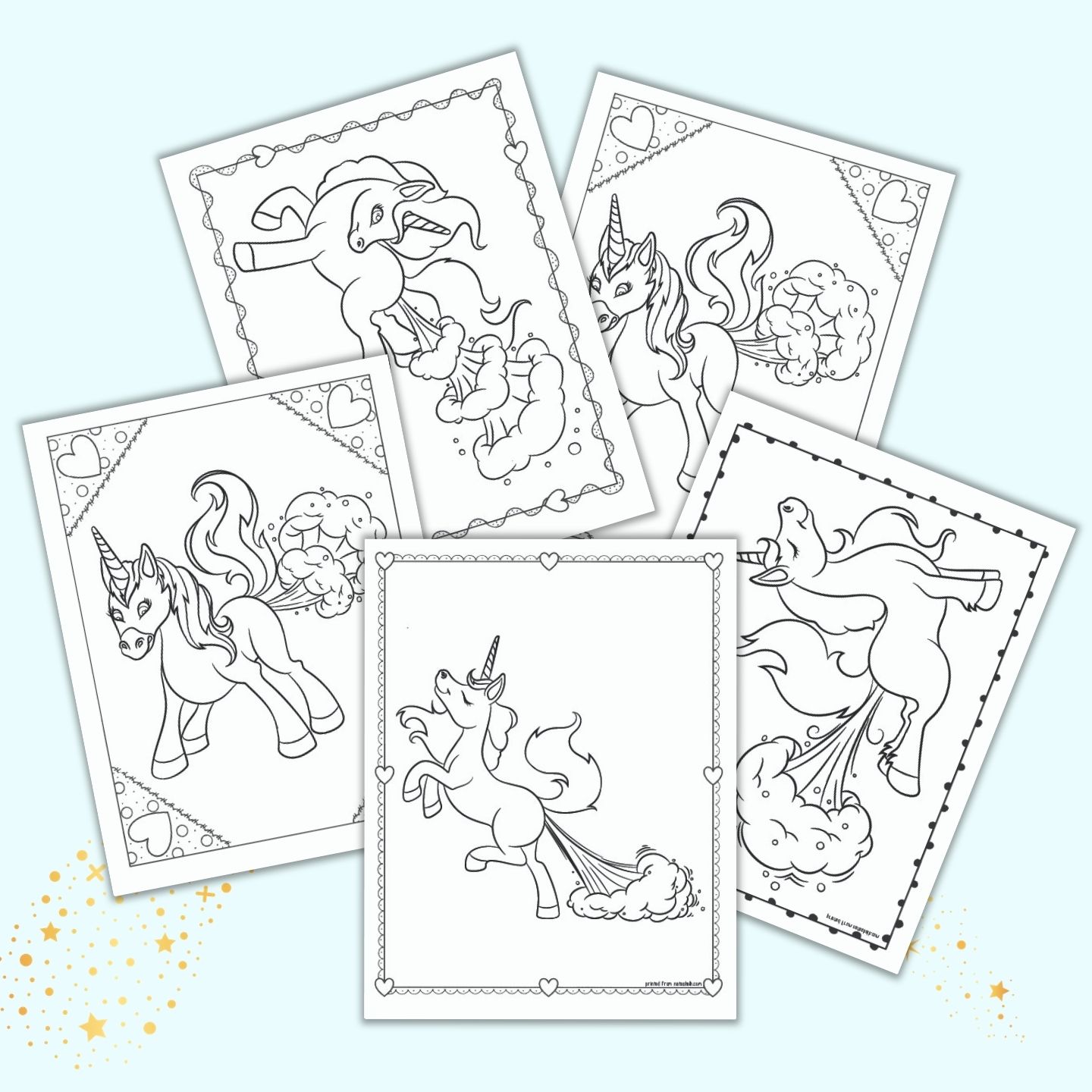 Free Printable Farting Unicorn Coloring Pages The Artisan Life