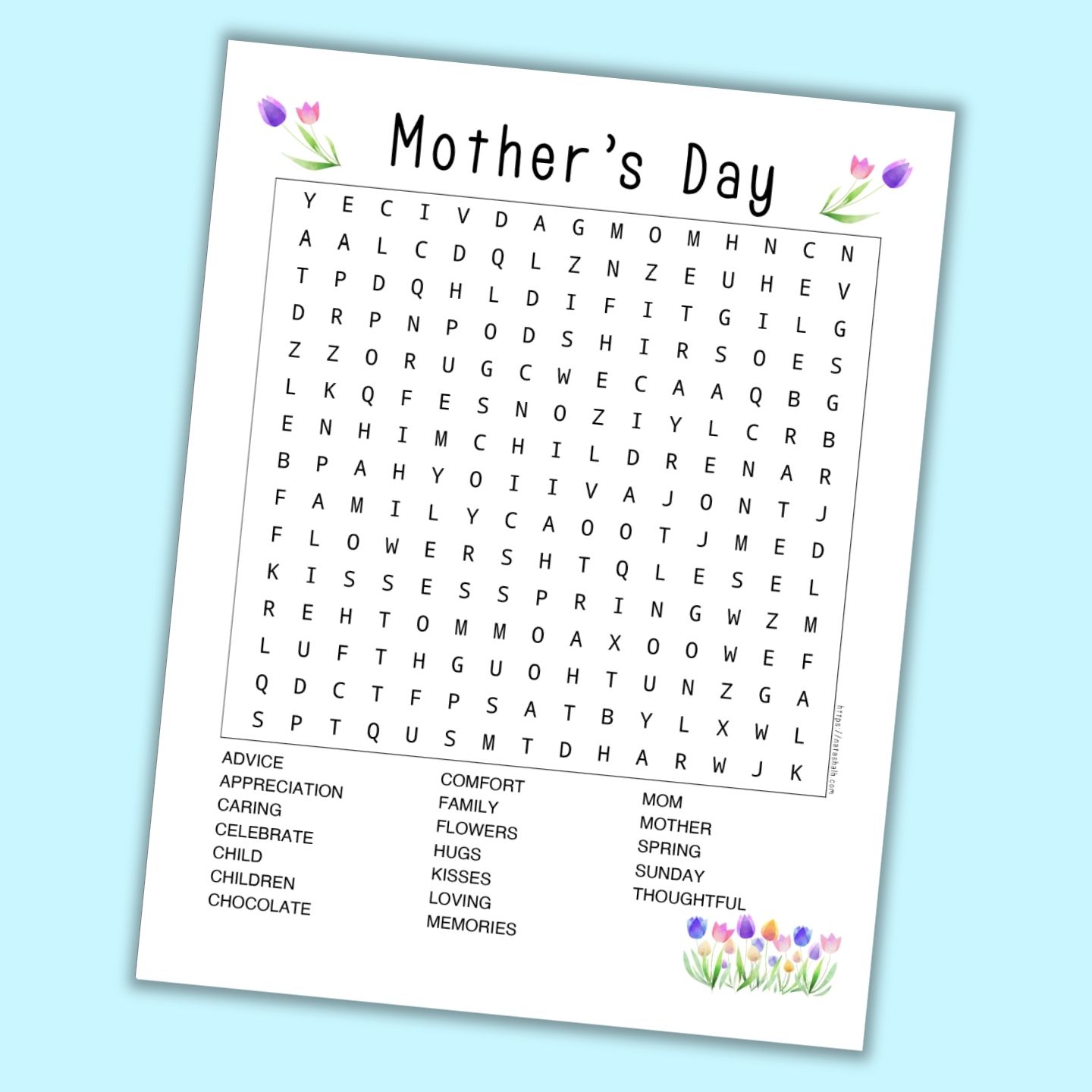 Mother's Day Word Search Puzzles Printable