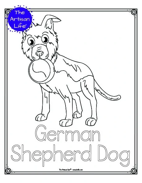 cute german shepherd coloring pages