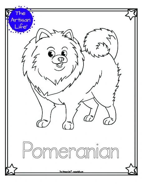 christmas pomeranian puppies coloring pages